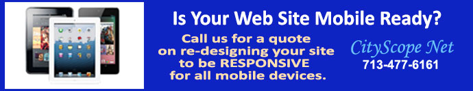 Is your website mobile ready? Call CityScope Net for a quote.